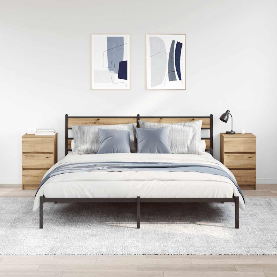 Mesillas de noche con 3 cajones 2uds roble artesanal