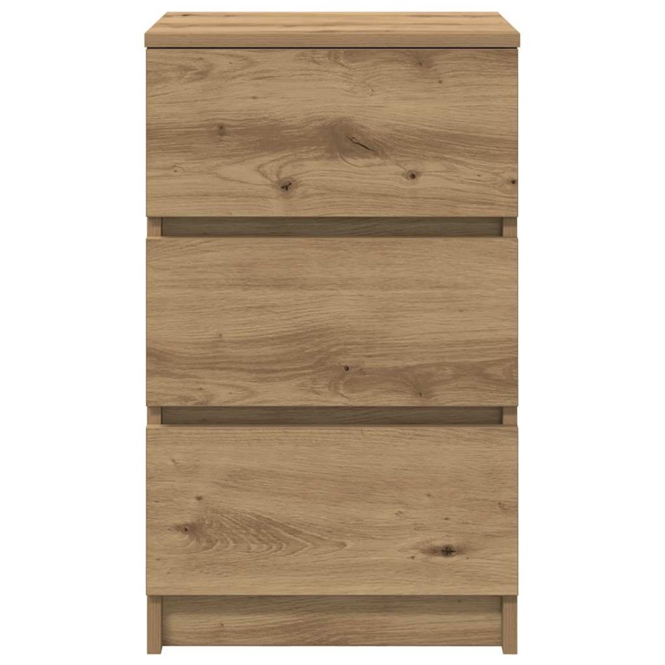 Mesillas de noche con 3 cajones 2uds roble artesanal