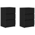 Mesillas de noche con 3 cajones 2 uds. Negro 39x35x65