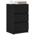 Mesillas de noche con 3 cajones 2 uds. Negro 39x35x65