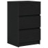 Mesillas de noche con 3 cajones 2 uds. Negro 39x35x65