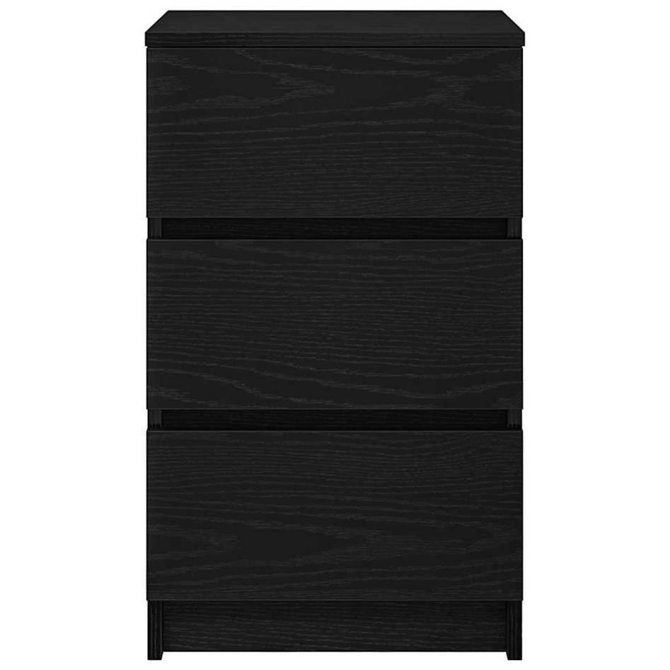Mesillas de noche con 3 cajones 2 uds. Negro 39x35x65