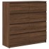 Aparador roble marrón 100x35x99 cm madera de