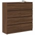 Aparador roble marrón 100x35x99 cm madera de