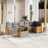 Set sofás de jardín 7 piezas y cojines ratán sintético