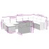 Set de muebles de jardín 9 pzas y cojines ratán sintético