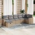 Set sofás de jardín 7 piezas y cojines ratán sintético