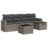 Set de muebles de jardín 6 pzas y cojines ratán sintético