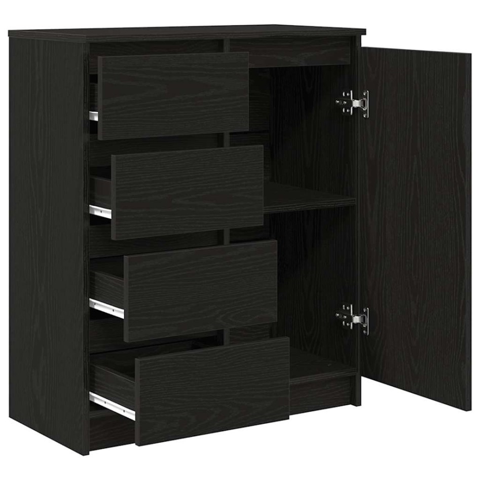 Aparador con cajones roble negro 71x35x84 cm madera