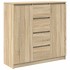 Aparador con cajones roble Sonoma 100,5x35x98,5
