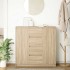 Aparador con cajones roble Sonoma 100,5x35x98,5