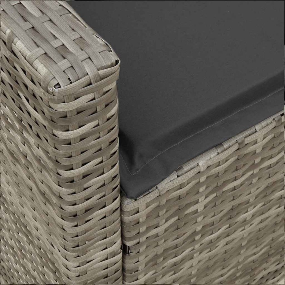 Sofá de jardín de 5 plazas con cojines ratán sintético