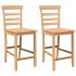Taburetes de bar 2 uds madera maciza natural