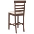 Taburetes de bar con cojines 2 uds madera maciza marrón