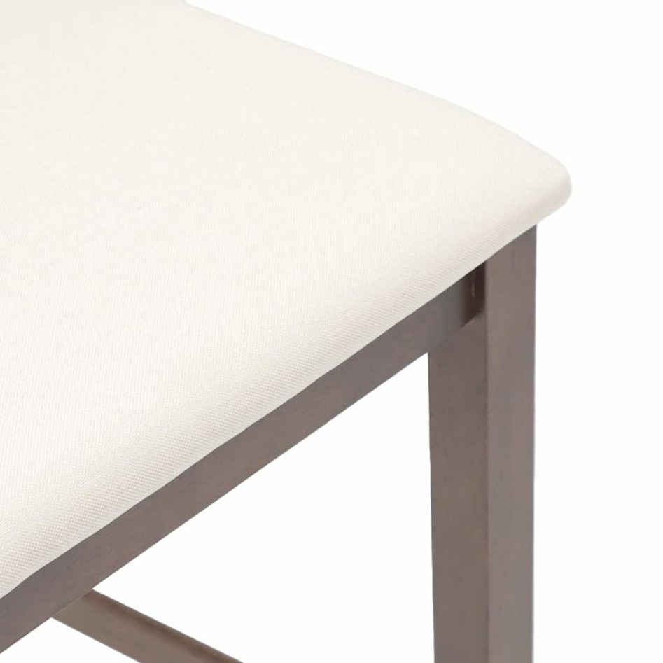 Taburetes de bar con cojines 2 uds madera maciza marrón