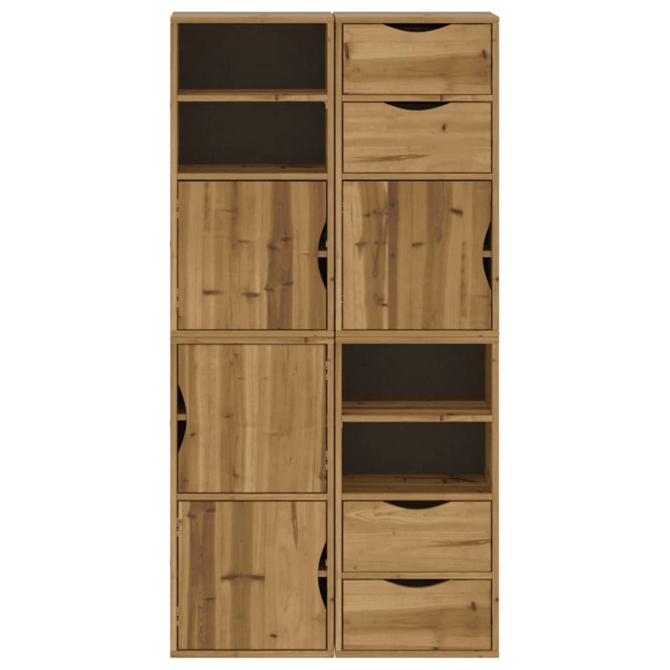 Armarios auxiliares 4 uds ODDA 40x24x79 cm Madera maciza