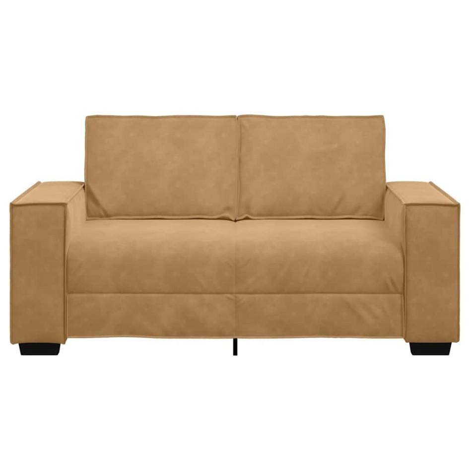 Sofá de 2 plazas terciopelo marrón 120