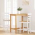 Taburetes de bar 2 uds madera maciza blanca