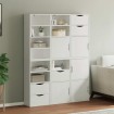 Armarios auxiliares 6 uds ODDA blanco 40x24x79 cm madera pino