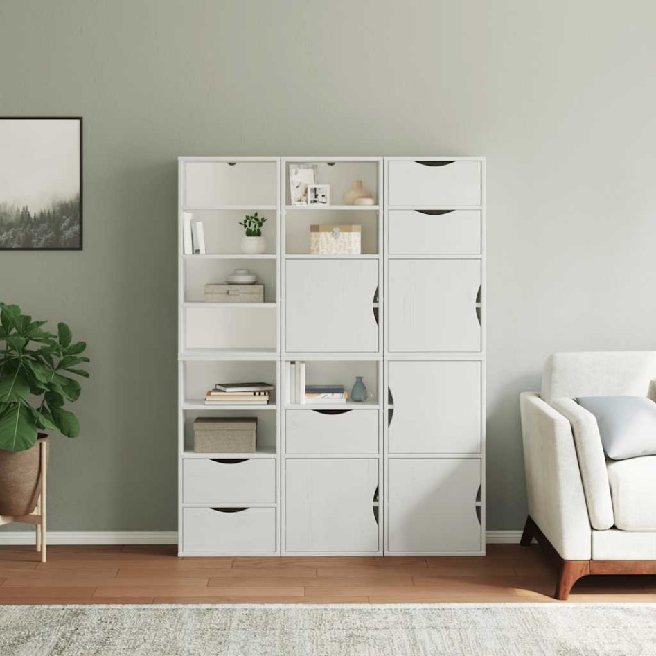 Armarios auxiliares 6 uds ODDA blanco 40x24x79 cm madera