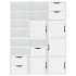 Armarios auxiliares 6 uds ODDA blanco 40x24x79 cm madera