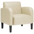 Sillón con reposabrazos color crema 54 cm cuero
