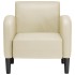Sillón con reposabrazos color crema 54 cm cuero