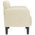Sillón con reposabrazos color crema 54 cm cuero
