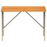 Mesa de jardín superficie de madera ratán PE negro 105x75x72