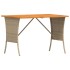 Mesa de jardín superficie de madera ratán PE negro 105x75x72