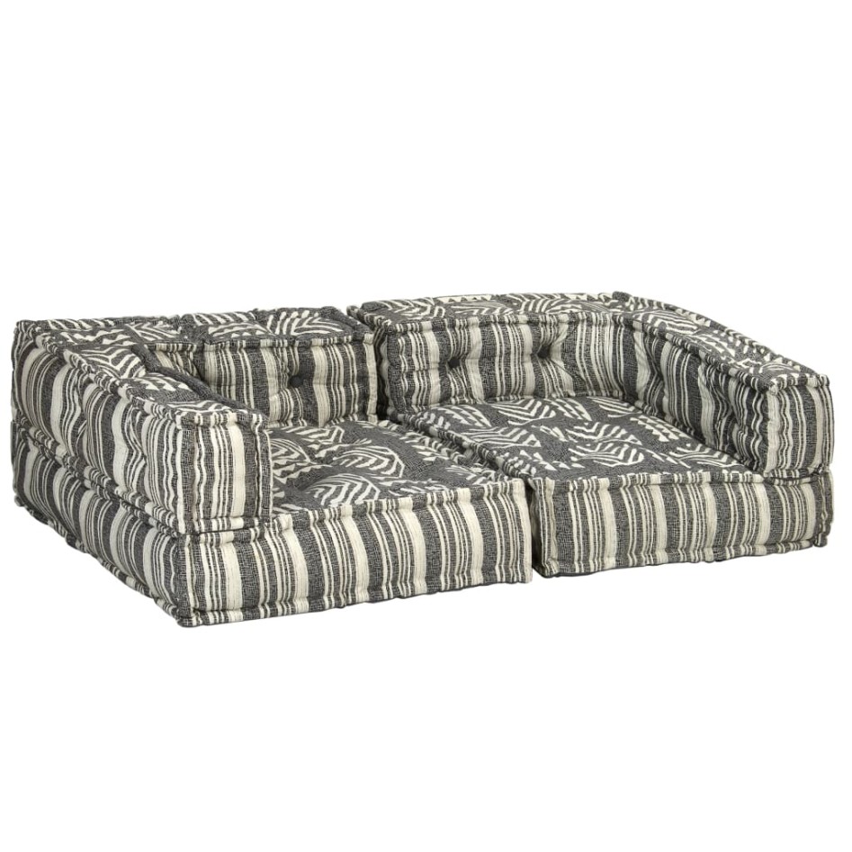 Puf modular de 2 plazas de tela de rayas