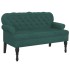 Banco con respaldo terciopelo verde oscuro 119,5x64,5x75