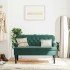 Banco con respaldo terciopelo verde oscuro 119,5x64,5x75