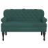 Banco con respaldo terciopelo verde oscuro 119,5x64,5x75