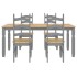 Juego de comedor Panama 5 pzas madera maciza de pino