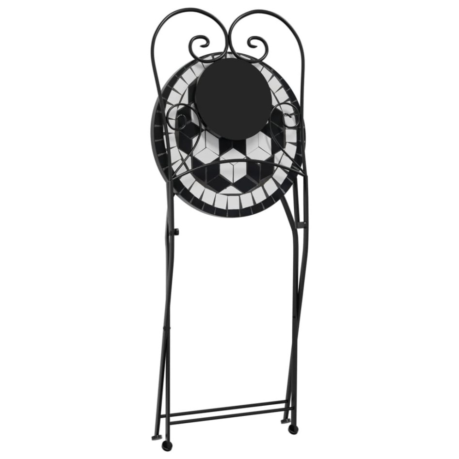 Sillas de bistró plegables 2 uds cerámica negro y