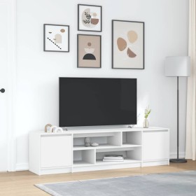 Mueble de TV de madera de ingeniería blanco 188,5x41x50