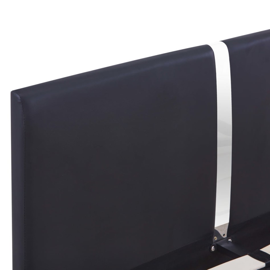 Estructura de cama sin colchón cuero sintética negra 135x190