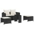 Set de muebles de jardín 5 pzas y cojines apilables