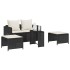 Set de muebles de jardín 5 pzas y cojines apilables