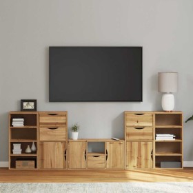 Muebles de TV 5 uds. con almacenaje ODDA madera maciza