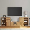 Muebles de TV 5 uds. con almacenaje ODDA madera maciza pino
