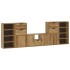 Muebles de TV 5 uds. con almacenaje ODDA madera maciza