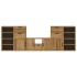 Muebles de TV 5 uds. con almacenaje ODDA madera maciza