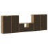 Muebles de TV 5 uds. con almacenaje ODDA madera maciza