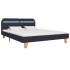 Estructura de cama con LED sin colchón gris oscuro 150x200