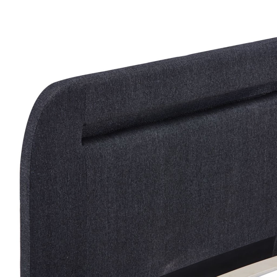 Estructura de cama con LED sin colchón gris oscuro 150x200