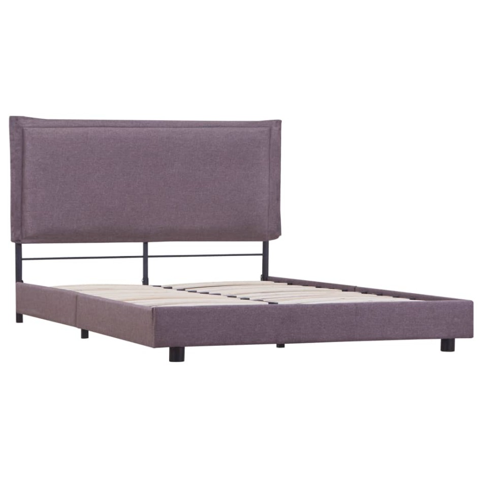 Estructura de cama sin colchón tela taupe 135x190