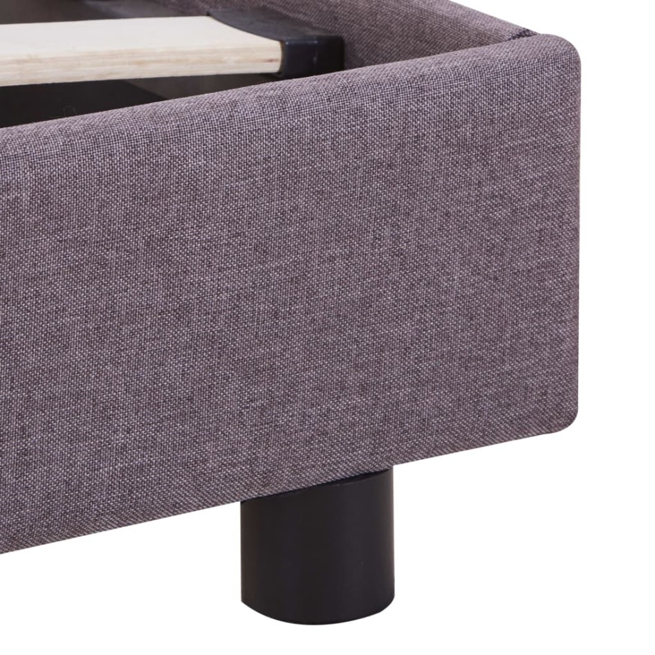 Estructura de cama sin colchón tela taupe 135x190