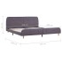 Estructura de cama sin colchón Tela topo 150x200